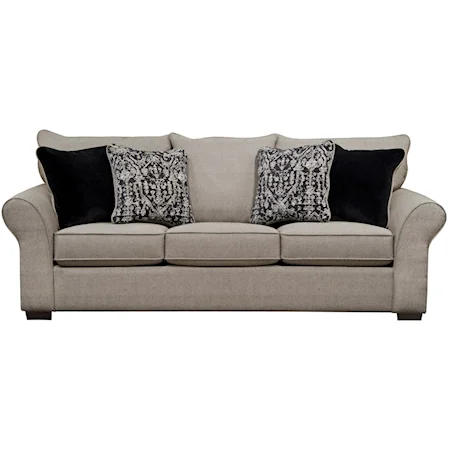 Transitional Sofa with Sock Arms